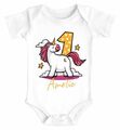 Baby Body mit Namen Zahl Geburtstagsshirt Geschenk 1. (2.) Gerburtstag Einhorn