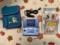 Nintendo DS BLAU mit Pokémon-Tasche & 3 Spiele VOLL FUNKTIONSFÄHIG