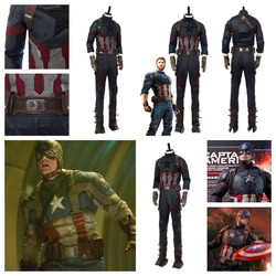 Avengers 3:Captain America Steven Rogers Cosplay Deluxe Battle SuperHero Costume