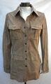 Lederhemd braun 36 JCC Sommerjacke perforiertes Leder Lederjacke cognac camel