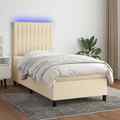 Boxspringbett Matratze LED Bett Bettgestell Polsterbett Lattenrost Stoff vidaXL