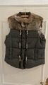 PRPS Vest Womens XL Camo Lined Rabbit Fur Down Feather Daunenweste Pelz+Leder