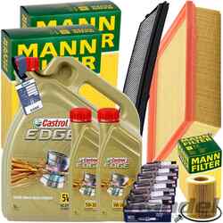 MANN INSPEKTIONSKIT+2x1L+1x5L CASTROL 5W-30 ÖL passend für BMW 3er E46 320-330i