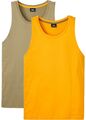 Tanktop (2er Pack) Gr. 60/62(XXL) Oliv+Gelborange Herren Shirt Top 1xget NEUw