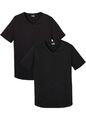 2er Pack Herren T-Shirt mit V-Ausschnitt Bio Baumwolle Gr. 52/54 Schwarz Neu*