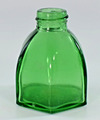 ANTIKE GRÜNE GLAS APOTHEKER CHEMIKER MEDIZINISCHE FLASCHE oder TINTENFASS SELTENE FORM 6cm