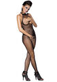 Netz-Bodystocking Brustfrei transparent ouvert offener Schritt schwarz