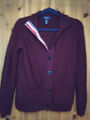 Strickjacke, Land's End, Baumwolle, Gr. S, Weinrot