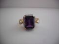 RING GR. 19 (CA. 60) AUS 925/- SILBER VERG. MIT AMETHYST & ZIRKON