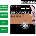 2 x Duracell Specialty CR 2430 3V Lithium Batterie Knopfzelle DL2430 im Blister