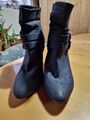 Damen Stiefeletten schwarz even&odd Gr. 42 10,5 cm Pfennig-Absatz, Stiefelchen