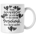 Trendation - Beste Schwester Tasse Spruch Geschenkidee Geburtstag Schwester 