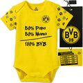 Babybody Borussia Dortmund 50% Papa Mama = 100% Gr. 50-56 62-68 74-80 86-92 BVB