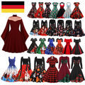 Weihnachtskleid Damen Vintage Petticoat Partykleid Skater Swingkleid Abendkleid