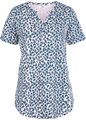 Neu Shirtbluse Gr. 40/42 zartrosa/dunkelblau bedruckt Damenshirt Baumwoll-Bluse