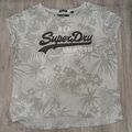 SuperDry T-Shirt mit Blumenprint "boyfriendfit" (M) grau