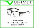 UNIVET Schutzbrille +1 / +1,5 / +2 / +2,5 / +3 Dioptrien EN 166 Seitenschutz