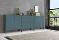 BMG Möbel Sideboard Mailand Set 5, grifflos, Metallfüßen, Anthrazit/ Petrol