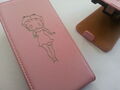 Nokia Lumia 520 BETTY BOOP LEDER pink Flip Handyhülle Cover