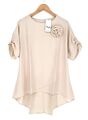 ITALY Damen Blusenshirt LOngbluse Hemd Tunika beige 40 42 44 46 NEU IT446