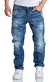 Herren Jeans Regular Straight Fit Denim Hose Destroyed 7984