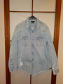 ZARA Jeans-Hemd Hemdjacke Denim Jacke Jeansjacke distressed destroyed XL 46 XXL