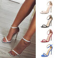 Damen Schuhe Party Pumps Spitz Riemchen Sandalen Sandaletten High Heels Stiletto