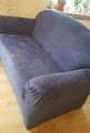 Sofabezug Husse für Sofa/Couch 2 Sitzer, blau, Rundumgummi, gebraucht/sehr gut