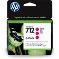 HP 712 3er-Pack Magenta 3 x 29 ml Original Druckerpatrone (3ED78A) - MHD 02/2026