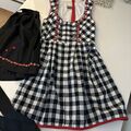 Dirndl 38 Schwarz Weiß Karriert  Mini/ Midi