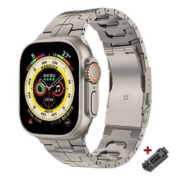 Für Apple Watch ULTRA 2 49mm SE 9 8 7 6 5 Edelstahl Metall Link Armband 42-45mm