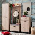 Flurgarderobe Set Holz Garderobe Garderobenset Wandgarderobe Spiegel Homestyle4u