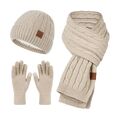 Strickmütze, Schal, Handschuhe, Damen-Fleece, Strickset Für Anfänger Stirnband