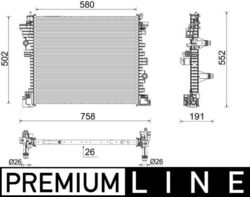 Motorkühler Wasserkühler BEHR *** PREMIUM LINE *** MAHLE CR 2598 000P für ALFA