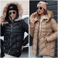 Damen Steppjacke Jacke mit Kapuze für Winter Halblang Winterjacke DSTREET S-XL