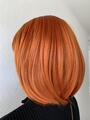 Perücke orange Kunsthaar Wig 30 cm Cosplay Party Glatt Kurz Bob Damen mit Pony