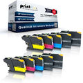 10x Kompatible Drucker Tintenpatronen für Brother DCPJ172 W DCPJ4110 DW LC125 Pa