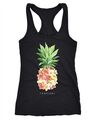 Damen Tank-Top Ananas Blumen Pineapple Flowers Tropical Summer Paradise