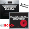 HERDSET Bosch Backofen mit Einbaukochfeld autark 60 cm 2-fach Teleskopauszug NEU