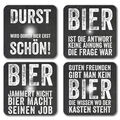 Interluxe LED Untersetzer 4er Set - BIER - leuchtende Bierdeckel Sprüche witzig