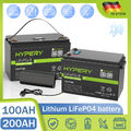 12V LiFePO4 Akku 200Ah 300Ah 50Ah 100Ah Lithium Bluetooth BMS Wohnmobil Solar RV