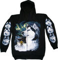 Jacke Sweatshirt Hoody Kapuzenjacke Biker  Husky Husky-Schlitten Hund Gr. S-2XL