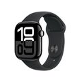 Apple Watch Series 10 GPS 42mm Aluminium Jet Black Sportarmband schwarz - M/L