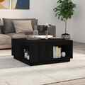 vidaXL Couchtisch Schwarz 80x81x36,5 cm Massivholz Kiefer ASS