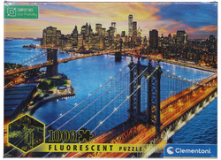 Skyline von New York Manhattan Clementoni Fluorescent Puzzle 1000 Teile 69x50 cm