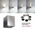 Designer 2x6W LED Wandleuchte Canto Kubi Nordlux Edelstahl Up Down Lichtfilter