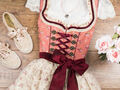 Krüger Dirndl Dirndel Valencia Gr 34 rose 50er Länge apricot lachs rosa weinrot 