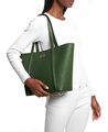 Michael Kors Tasche Handtasche Shopper Hadleigh LG DBL Handle Tote Leder A. Grün