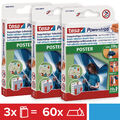 tesa Powerstrips POSTER (3 x 20 Stck.) Kebestrips - selbstklebend - bis 200 g