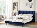 Polsterbett Sadie 180x200 Velvet Samt Super King Size Bed Bett Marineblau Blue *